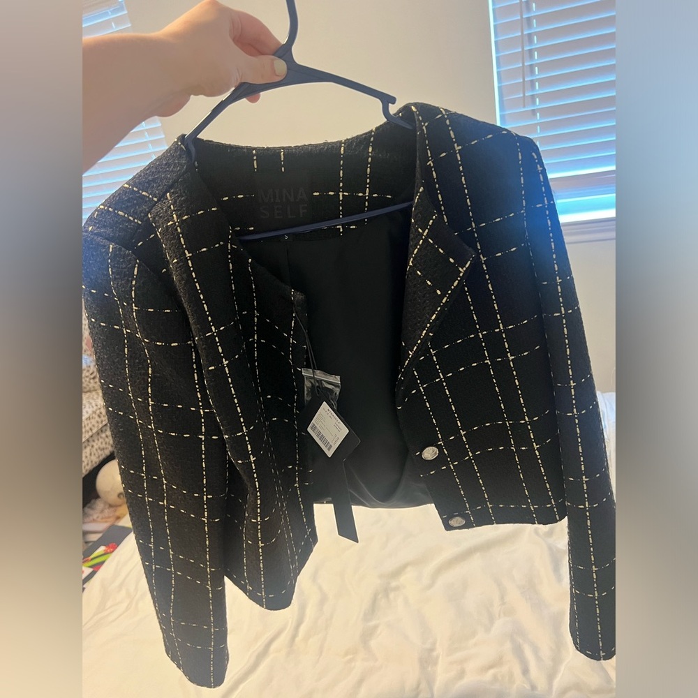plaid cropped jacket